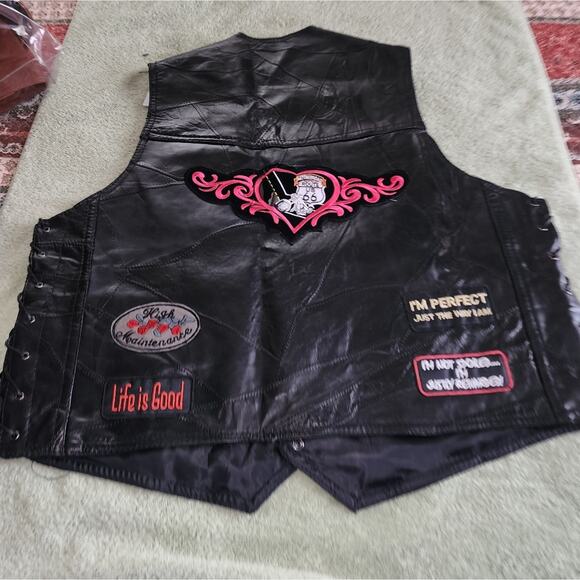 DIAMOND PLATE NWT BUFFALO LEATHER BIKER VEST - Picture 2 of 8